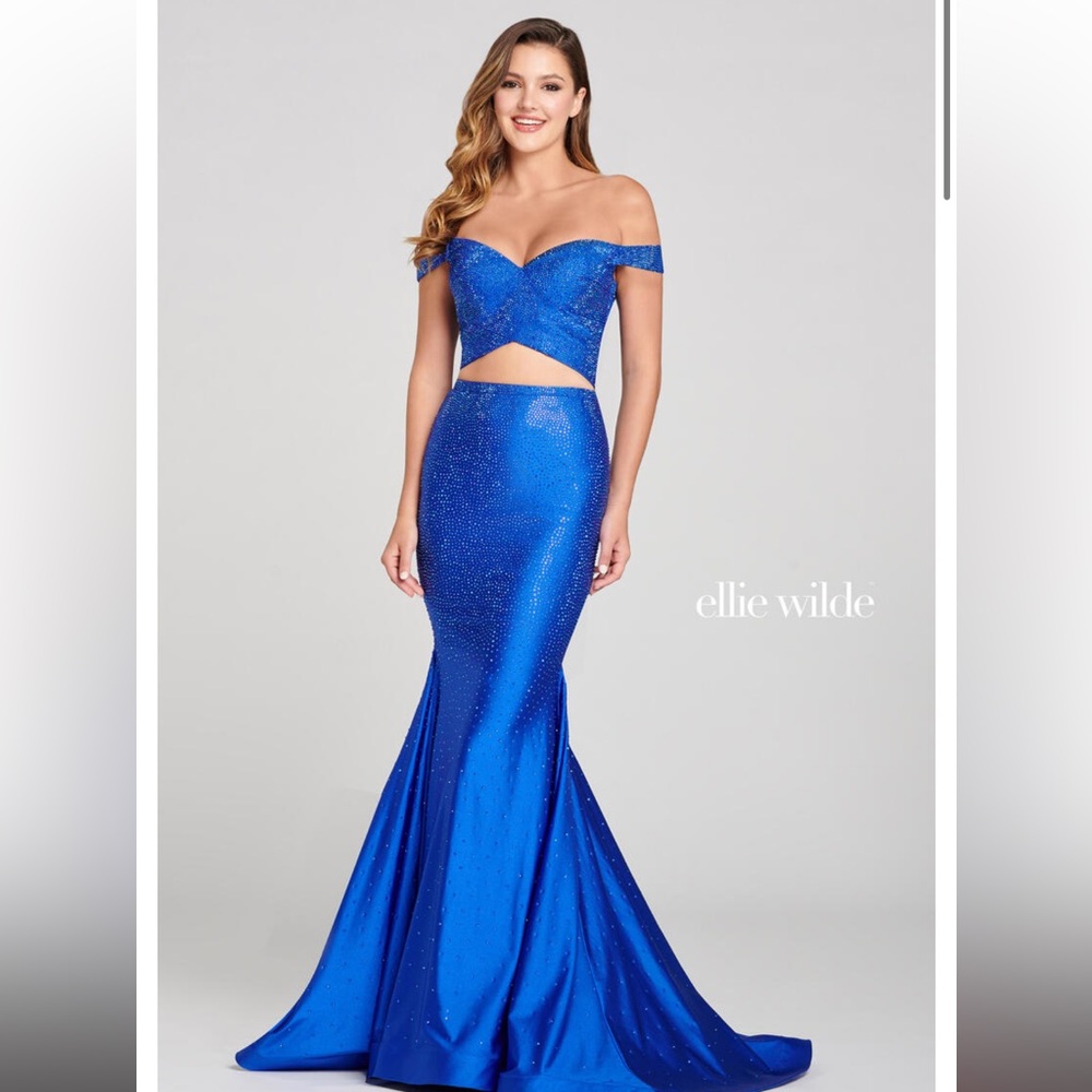 Ellie wilde EW121002 royal blue prom dress size 6